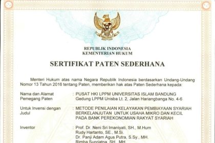 Unisba Raih Paten Sederhana Pertama di Bidang Sosial Humaniora, Bukti Nyata Inovasi Berbasis Riset